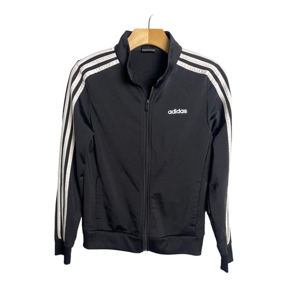Adidas 3 Stripe Black/White Track Jacket Women’s Size XS - Picture 1 of 8